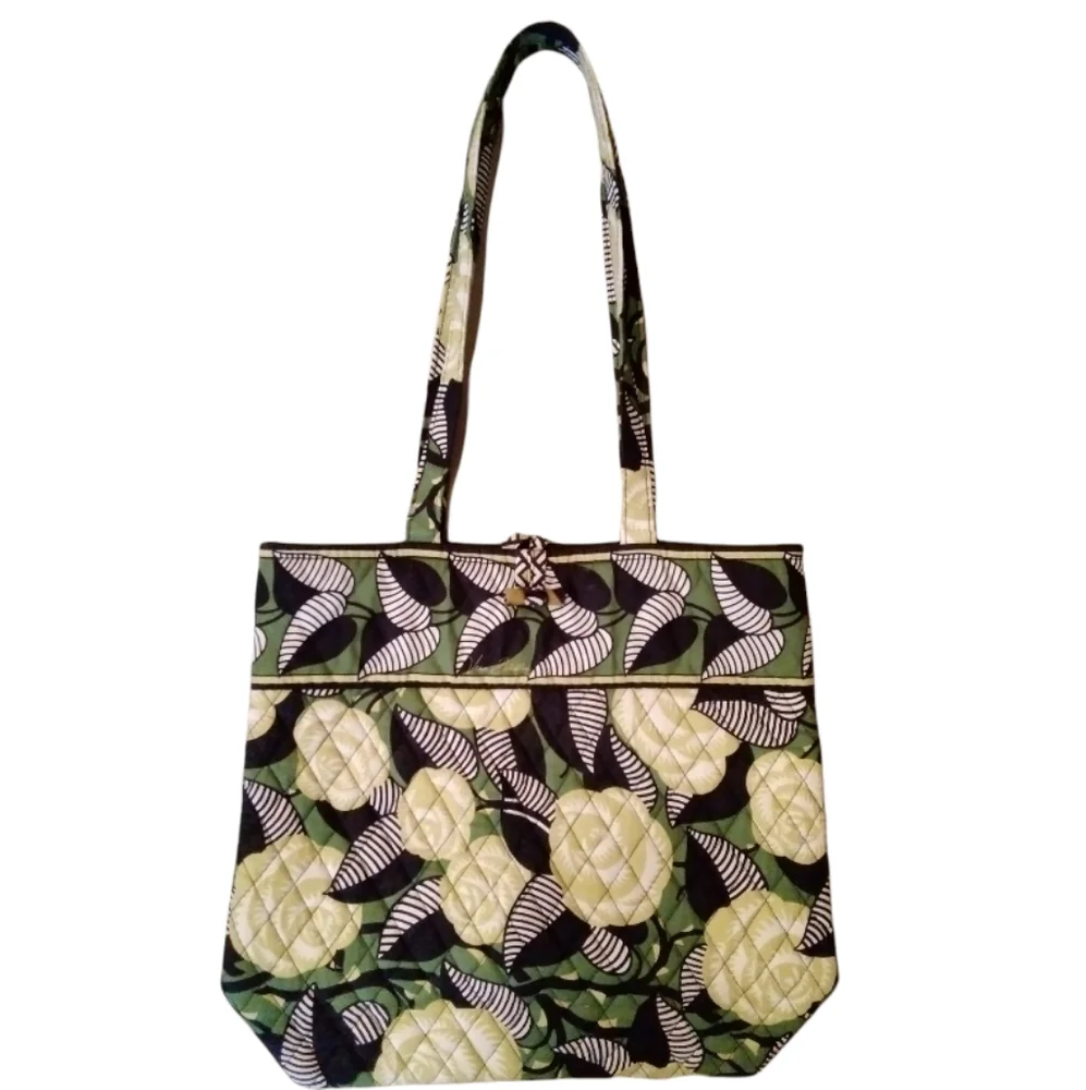 Vera Bradley Purse Handbag La Neon Rose Floral Multicolor Black White Beige